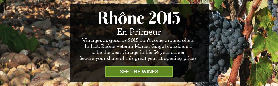 Rhône 2015 En Primeur. Vintages as good as 2015 don't come around often. In fact, Rhône veteran Marcel Guigal considers it to be the best vintage in his 54 year career. Secure your share of this great year at opening&nbsp;prices.