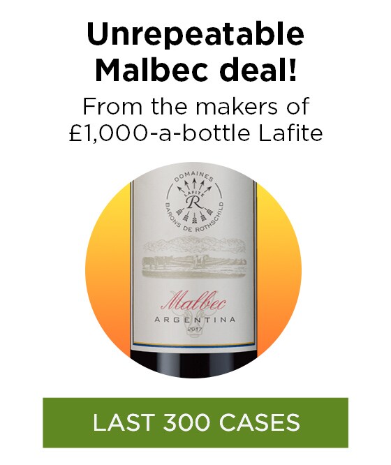 Unrepeatable Malbec deal! From the makers of £1,000-a-bottle Lafite - LAST 300 CASES