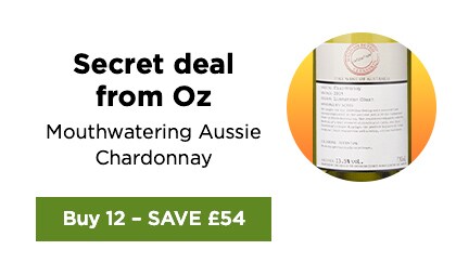 Secret deal from Oz mouthwatering Aussie Chardonnay - Buy 12 - SAVE £54