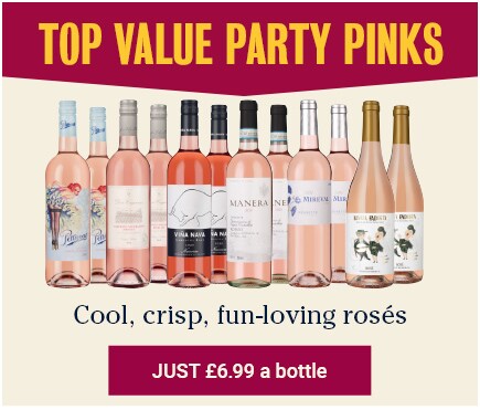 Top Value Party pinks - Cool, Crisp, fun-loving rosés - Just £6.99 a bottle - 30% OFF