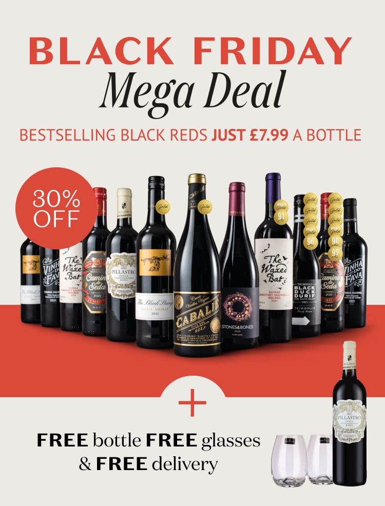 30% OFF Black Reds + FREE bottle, FREE glasses & Free delivery - VERY limited time only