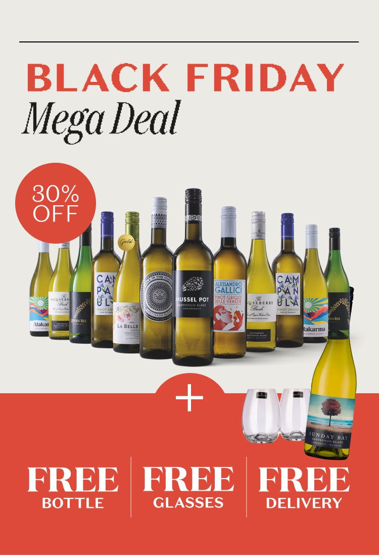 30% OFF Whites Reds + FREE bottle, FREE glasses & Free delivery - VERY limited time only