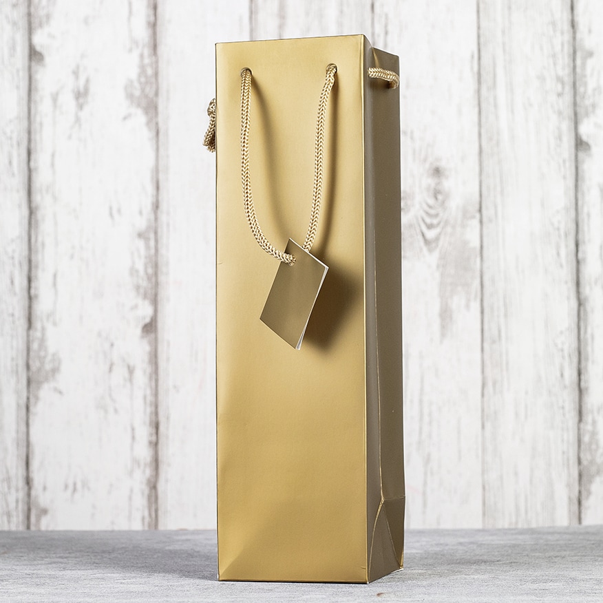 Gold Single Bottle Wine Bag 