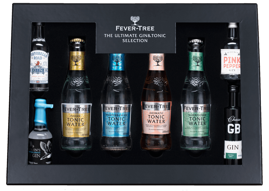 Fever-Tree Craft Gin Experience Gift Pack (4x20cl Tonics 4x5cl Gins) NV