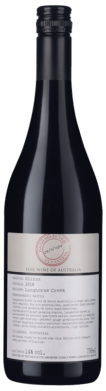 Cleanskin Langhorne Creek Shiraz 2018 Cleanskin Langhorne Creek Shiraz 2018