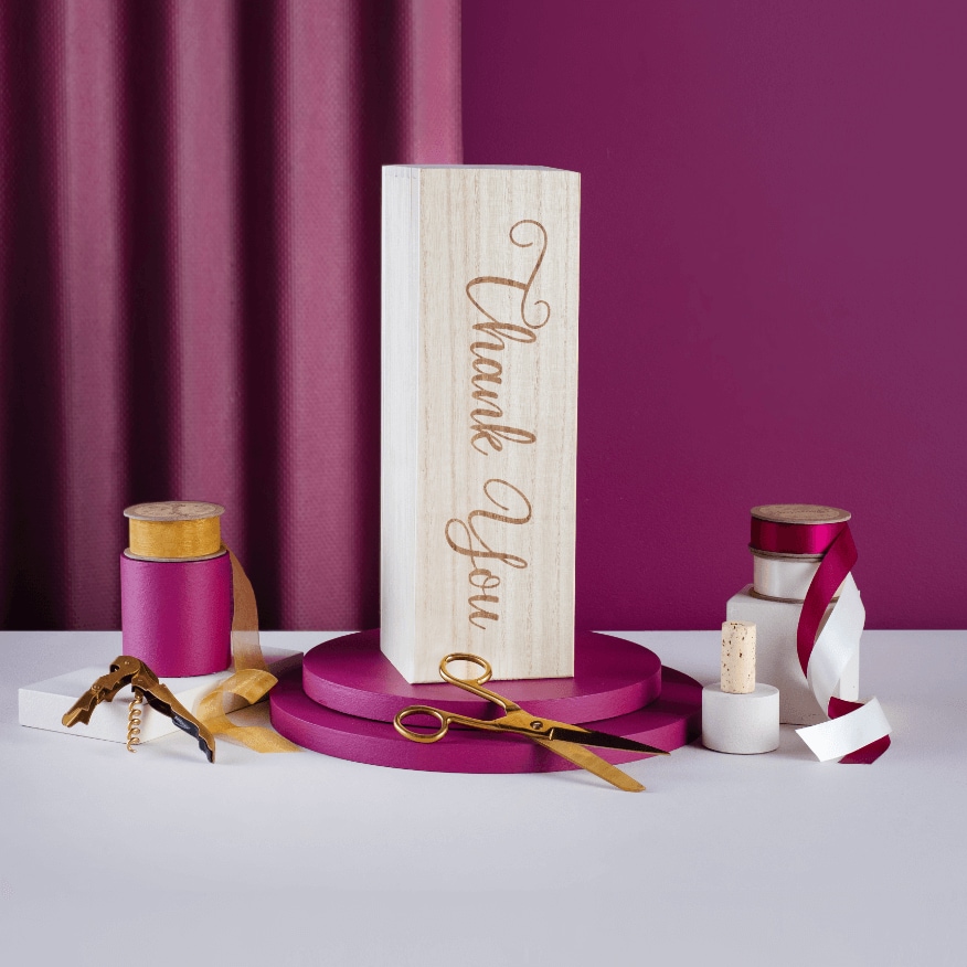 Thank you 1 bottle wooden Box