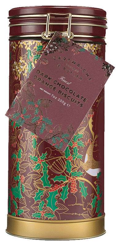 Christmas wishes tin - Dark chocolate orange biscuits 