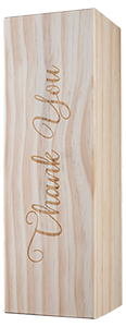 1 Bottle Hinged  Thank You Wood Box