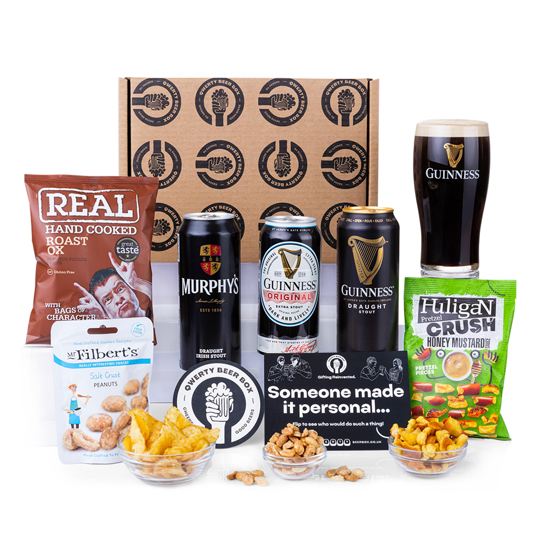 The Irish Stout & Snack Hamper By QWERTY Beer Box - Free Delivery*