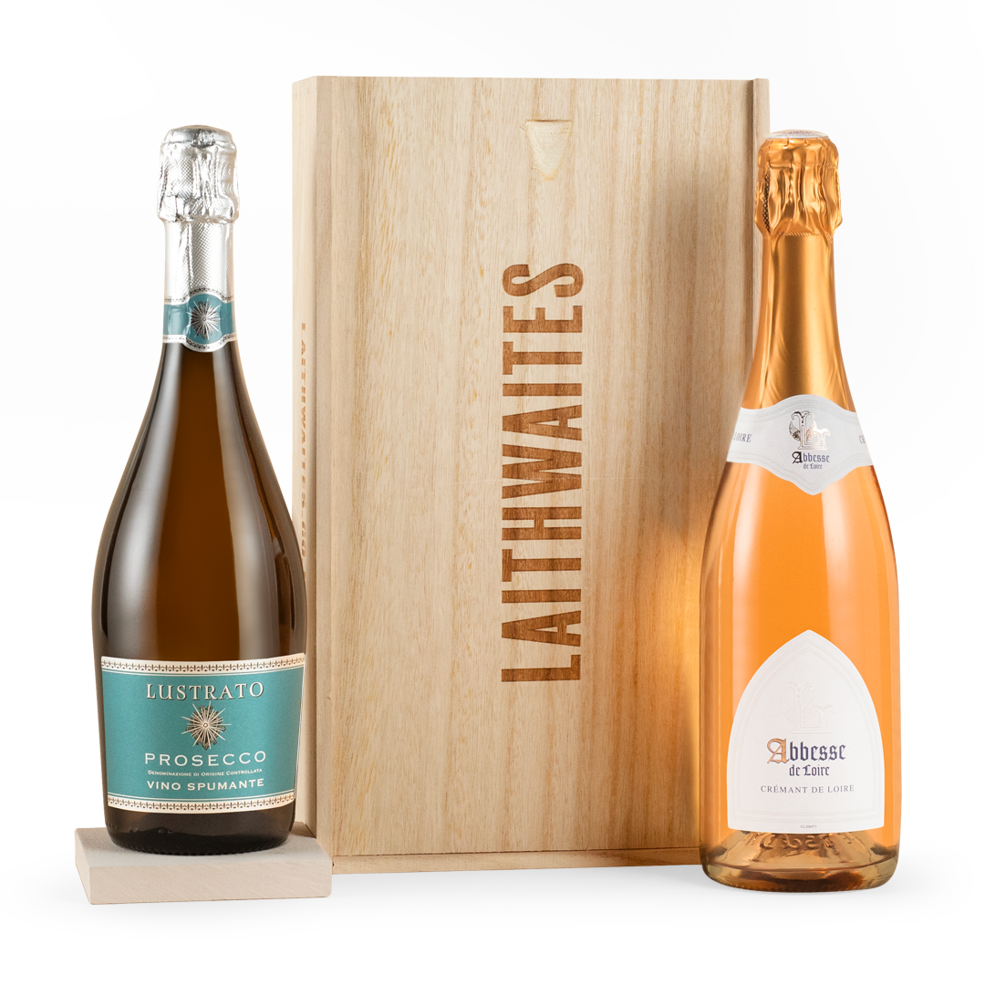 Sparkling Wine Gift Duo In Wood 