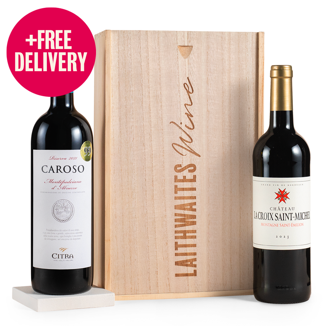 Luxury Red Wine Duo in Wooden Gift Box - Free Delivery* Luxury Red Wine Duo in Wooden Gift Box - Free Delivery*