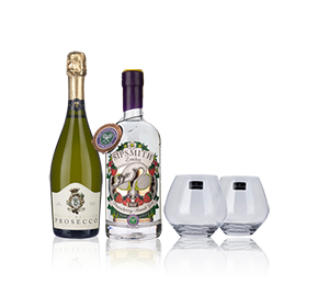 Sipsmith Spritz Mix - Prosecco + Strawberry Smash + Glasses 