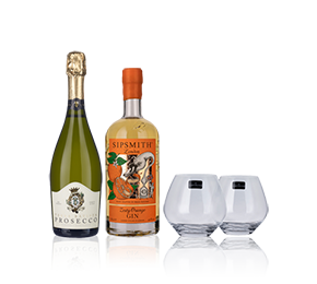 Sipsmith Spritz Mix - Prosecco + Zesty Orange + Glasses 
