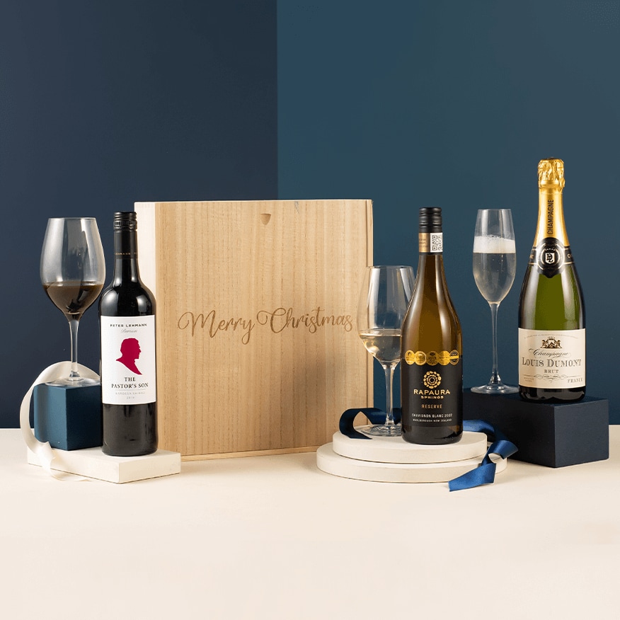 Merry Christmas Luxury Mixed Wine Trio Gift 