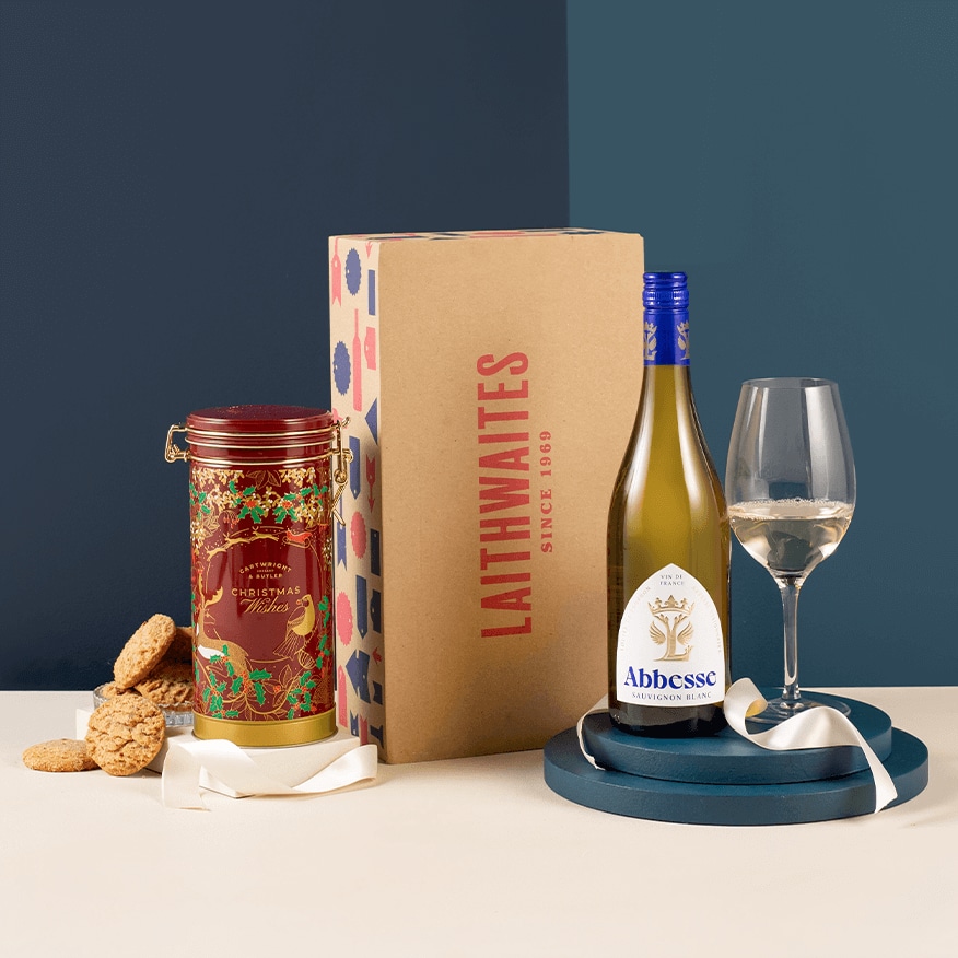 Musical Biscuit Tin with Sauvignon Blanc Gift Set 