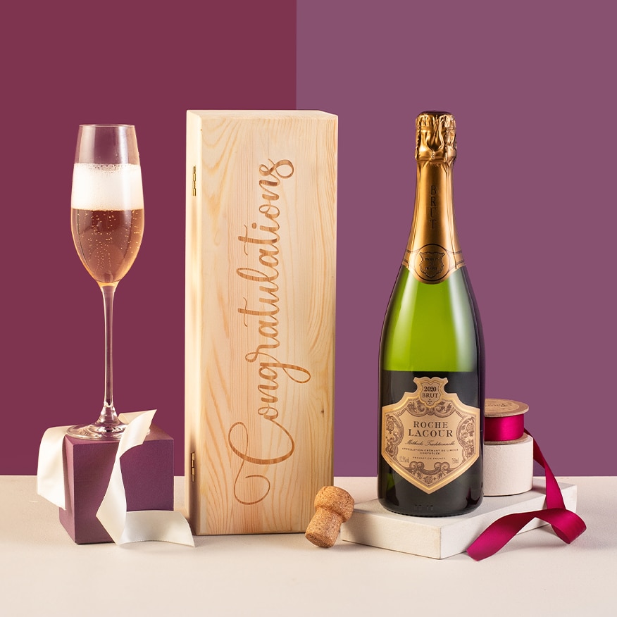 Congratulations Crémant in Wooden Gift Box 