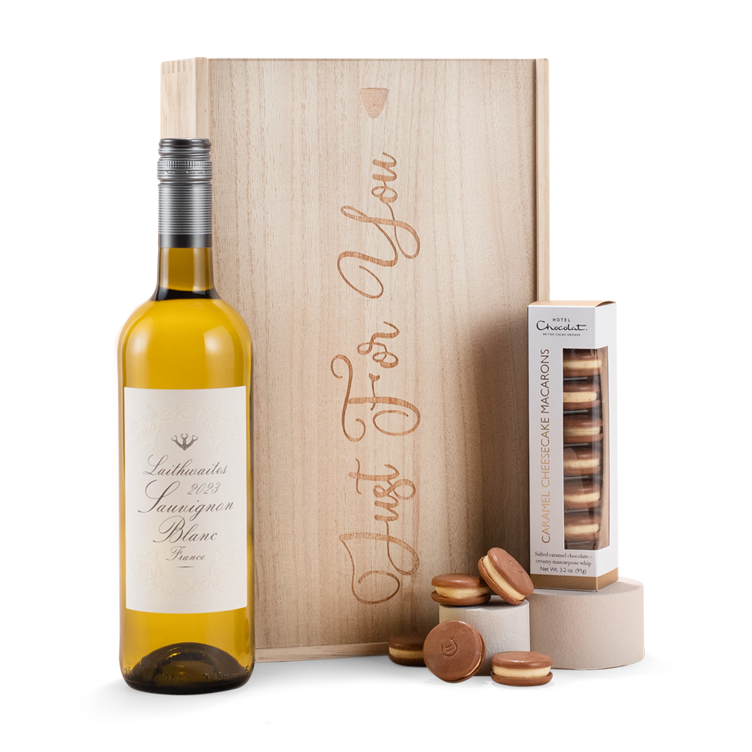 Hotel Chocolat Macarons & White Wine Gift Set Hotel Chocolat Macarons & White Wine Gift Set