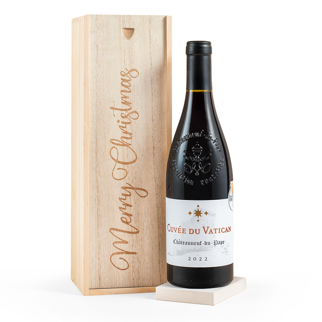 Fine Wine Red In Merry Christmas Gift Box