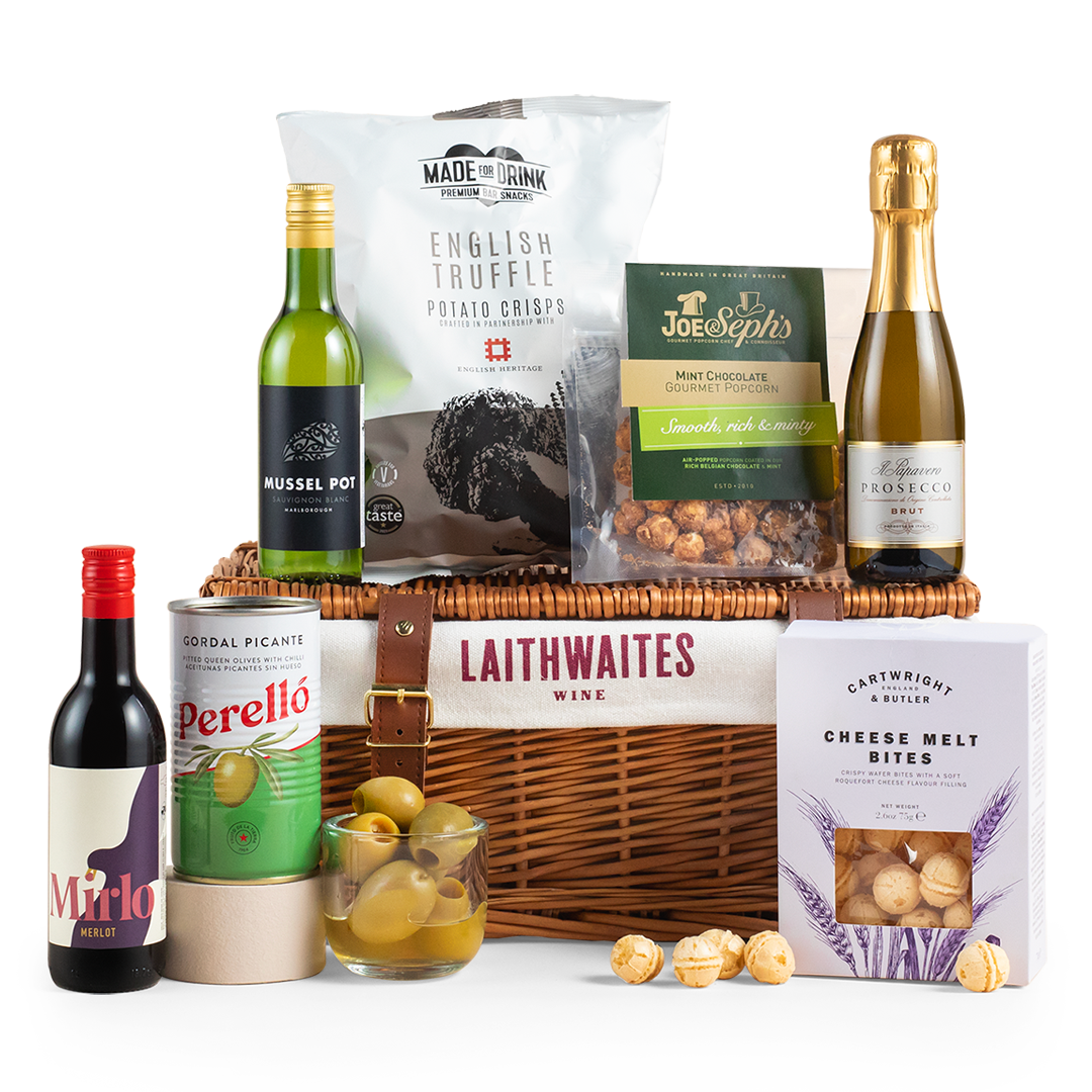 Beautifully Bite-Sized Wine & Snacks Hamper - Despatches from late September Beautifully Bite-Sized Wine & Snacks Hamper - Despatches from late September