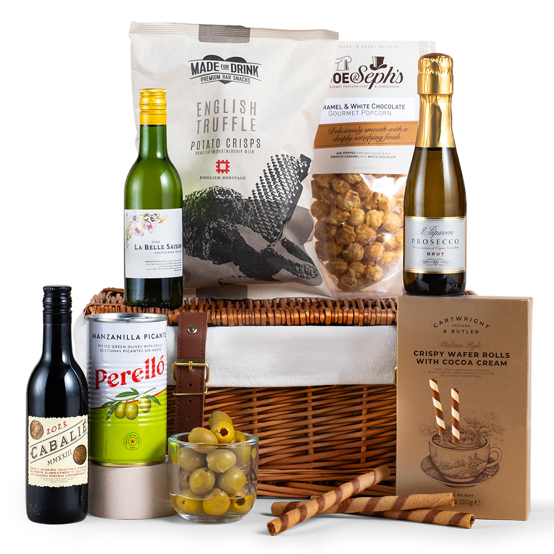Beautifully Bite-Sized Wine & Snacks Hamper (Despatches from 2nd June) Beautifully Bite-Sized Wine & Snacks Hamper (Despatches from 2nd June)