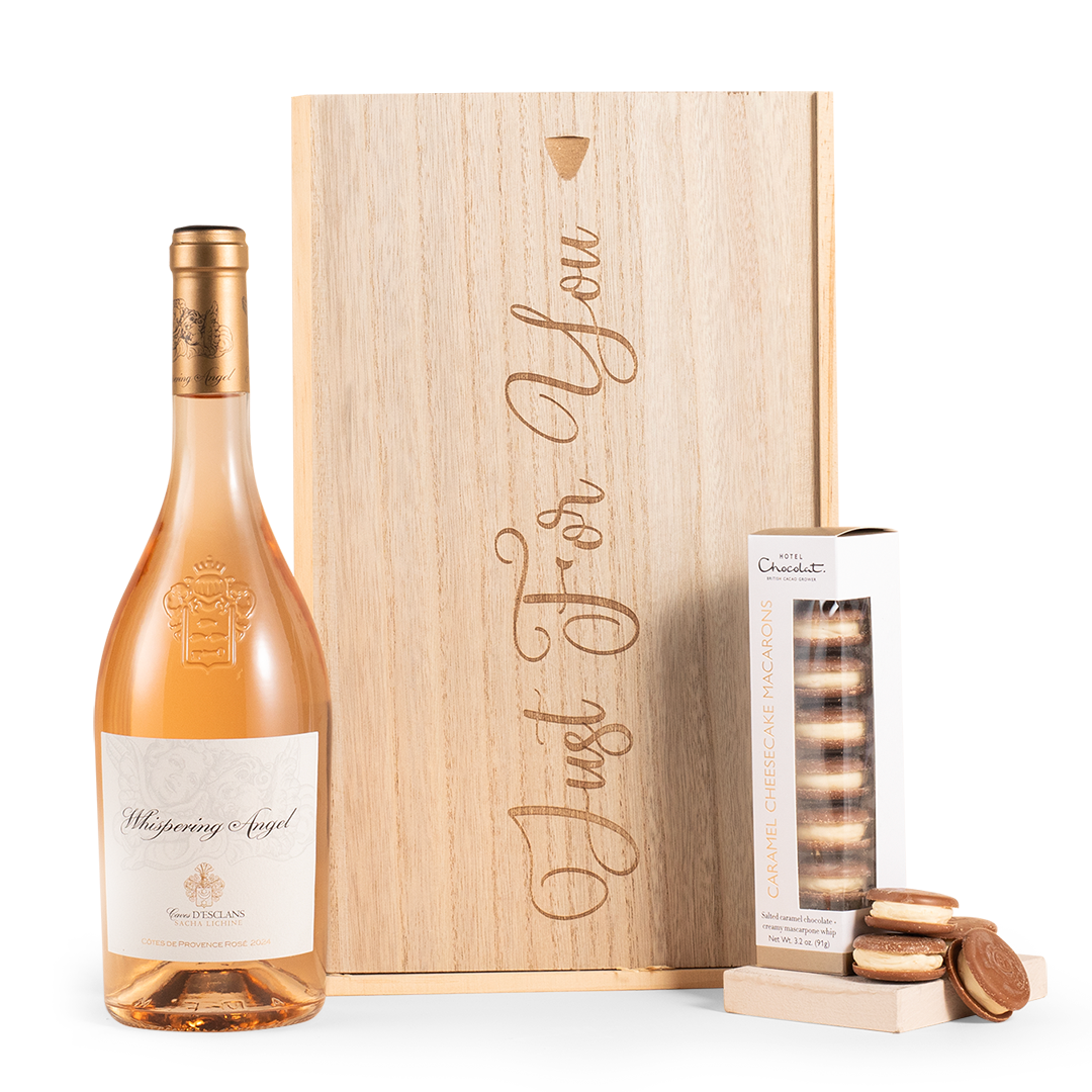 Whispering Angel & Hotel Chocolate Macarons Gift