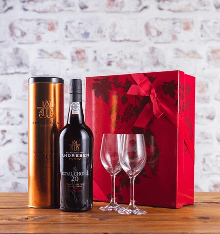 Tawny Port and Glasses Gift Set 