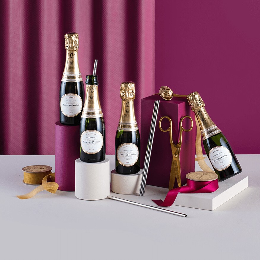 Mini Laurent-Perrier Champagne & Straws Gift