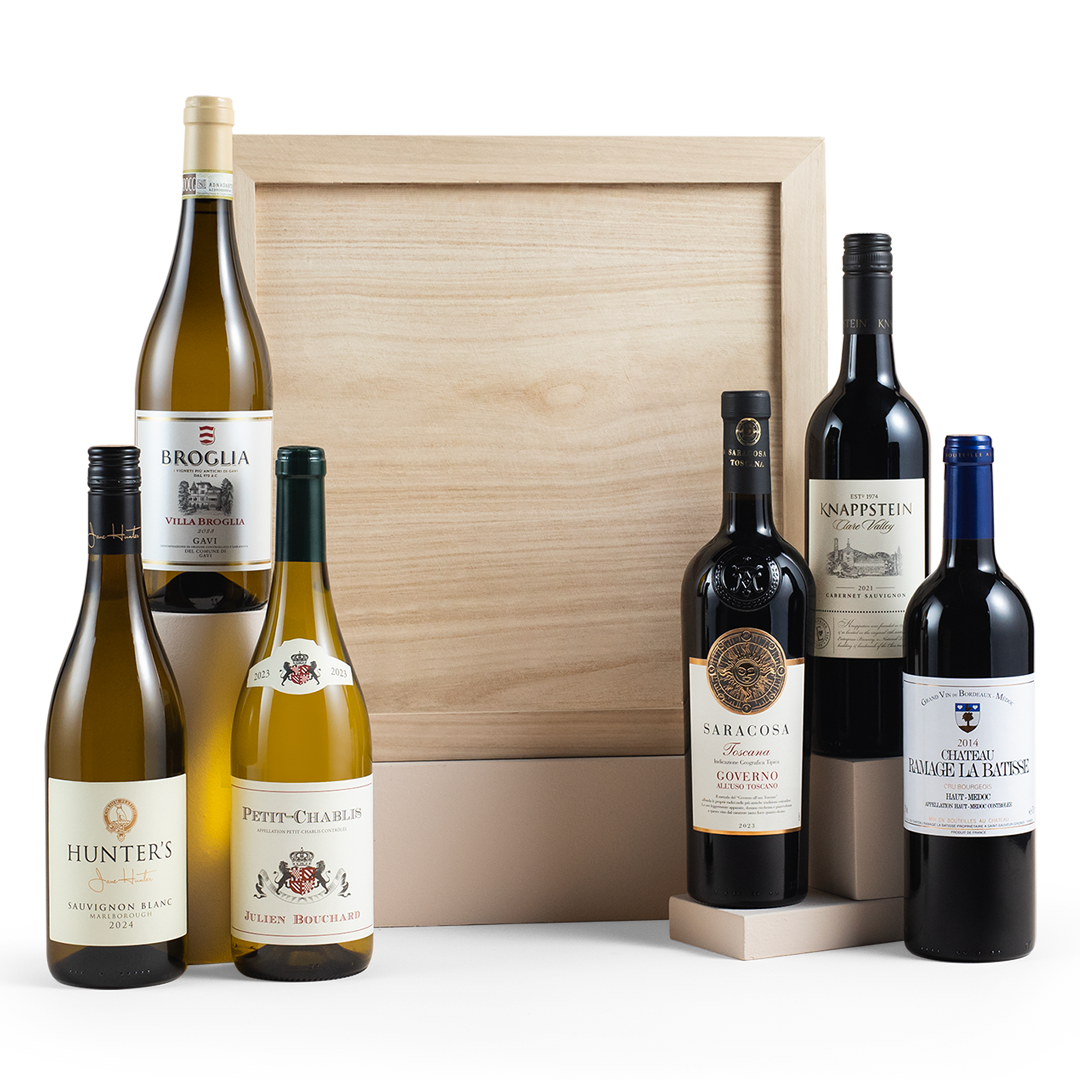 Luxury Six Mixed Wine in Wooden Gift Box