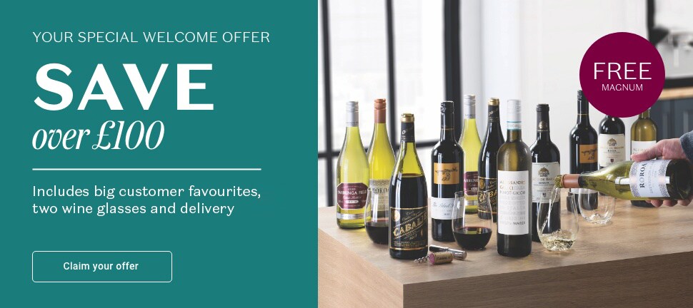 SAVE £100. Special welcome offer … just £5.42 a bottle. SAVE over £100 on your first case. Includes 2 Dartington Crystal glasses and delivery direct to your door. Claim your discount - Limited Time - Free Magnum